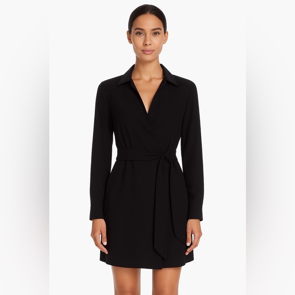 LBLC The Label Amara tie NWT
front collared button down dress black  Size Medium - Picture 2 of 6
